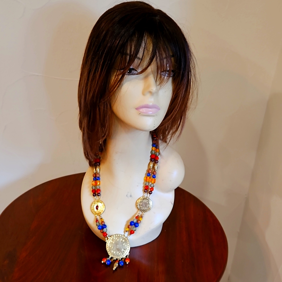 Liz Claiborne Marked Vintage Boho Necklace Medallions Double Chain Necklace 23$